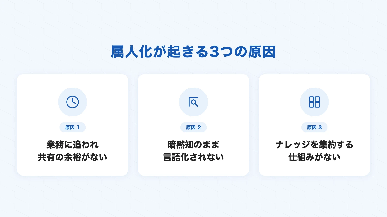 属人化が起きる3つの原因