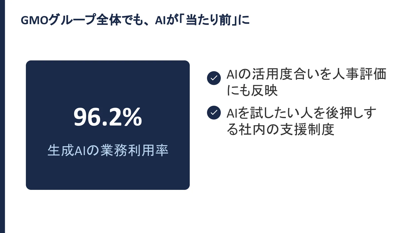 GMOグループ全体でも、AIが「当たり前」に(生成AIの業務利用率96.2%)