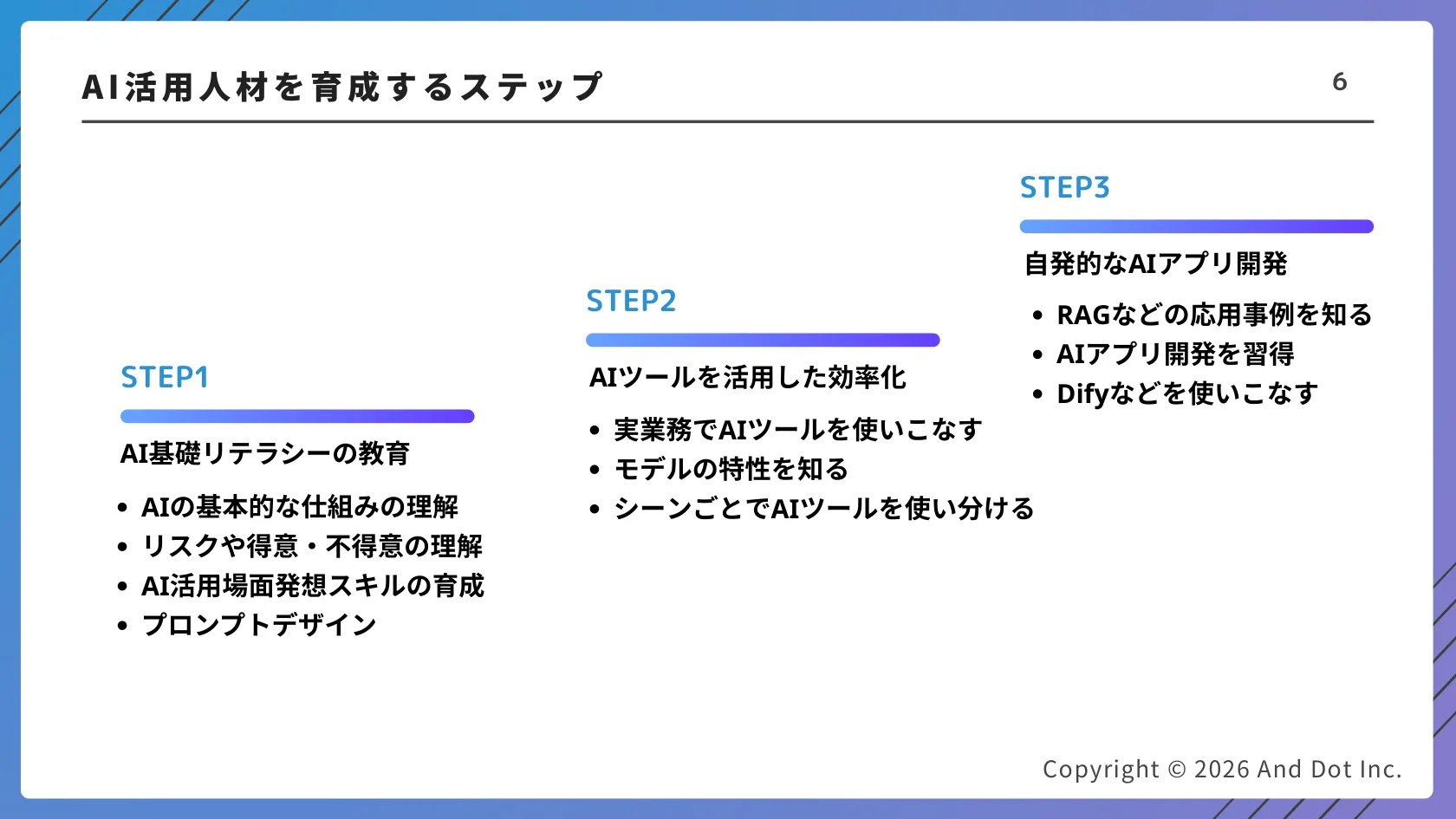 AI活用人材を育成する3つのステップ